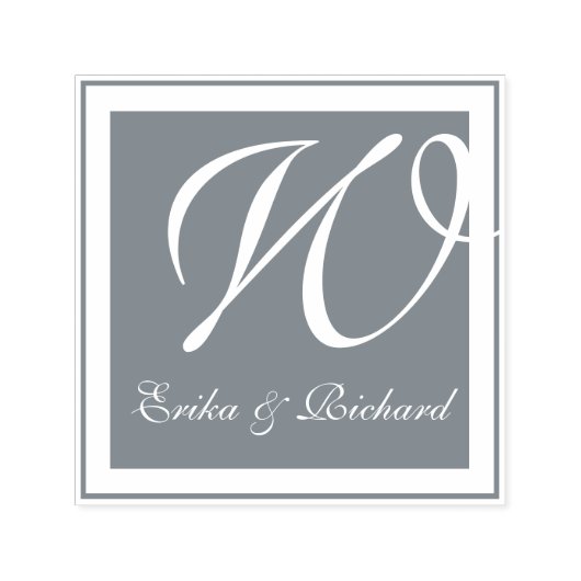 Monogram grijs zelfinktende stempel (Design)