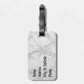 Monogram grijs, zwart en grijs marmer bagagelabel (Achterkant verticaal)
