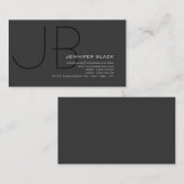 Monogram grijs zwart ultradik Visitekaartje (Voorkant / Achterkant)