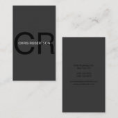 Monogram grijs zwart Visitekaartje (Voorkant / Achterkant)