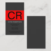 Monogram grijs zwart Visitekaartje (Voorkant / Achterkant)