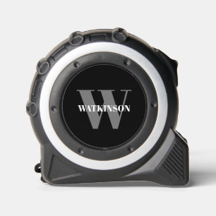 Monogram grijs zwart wit naam initiaal modern rolmaat
