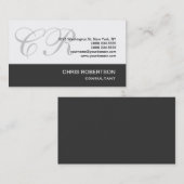 Monogram grijs Zwart witconsultant Visitekaartje (Voorkant / Achterkant)