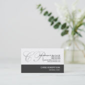 Monogram grijs Zwart witconsultant Visitekaartje (Staand voorkant)