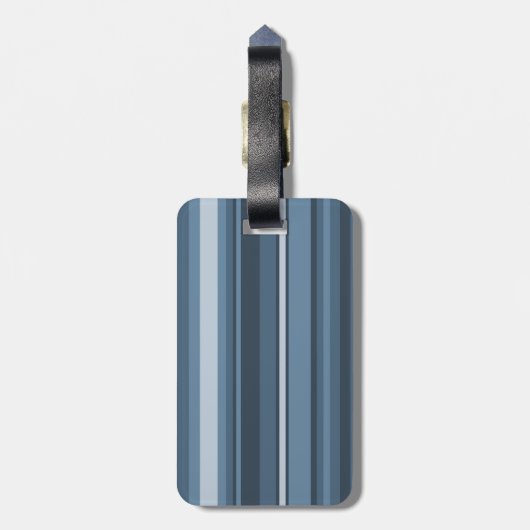 Monogram grijsblauwe strepen bagagelabel (Achterkant verticaal)