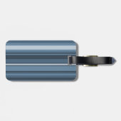 Monogram grijsblauwe strepen bagagelabel (Achterkant horizontaal)