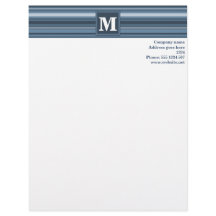 Monogram grijsblauwe strepen