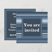 Monogram grijsblauwe strepen kaart (Voorkant / Achterkant)