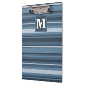 Monogram grijsblauwe strepen klembord (Links)