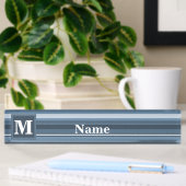 Monogram grijsblauwe strepen naambordje
