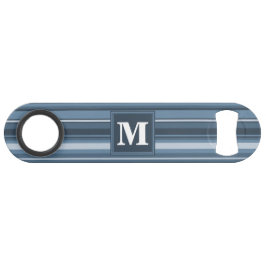 Monogram grijsblauwe strepen speed flessenopener