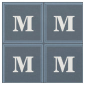 Monogram grijsblauwe strepen stof (Close Up)