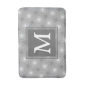 Monogram grijze cirkels patroon badmat (Voorkant Verticaal)