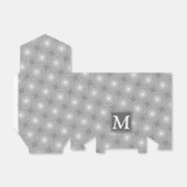 Monogram grijze cirkels patroon bedankdoosjes (Uitgevouwen)