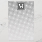 Monogram grijze cirkels patroon briefpapier (Voorkant)