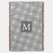 Monogram grijze cirkels patroon deken (Voorkant Verticaal)