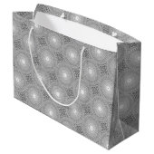 Monogram grijze cirkels patroon large cadeautasje (Achterkant Gekanteld)