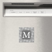 Monogram grijze cirkels patroon magneet (Insitu (Vaatwasser))