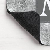 Monogram grijze cirkels patroon muismat (Hoek)