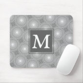 Monogram grijze cirkels patroon muismat (Met muis)