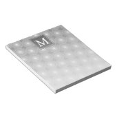 Monogram grijze cirkels patroon notitieblok (Schuin)