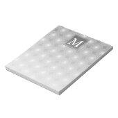 Monogram grijze cirkels patroon notitieblok (Linkerzijde)