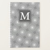 Monogram grijze cirkels patroon planner (Voorkant)