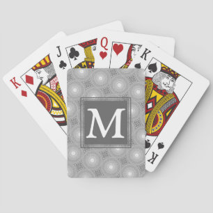 Monogram grijze cirkels patroon pokerkaarten