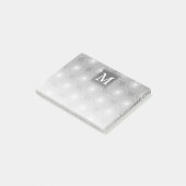 Monogram grijze cirkels patroon post-it® notes (Schuin)