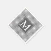 Monogram grijze cirkels patroon servetten (Hoek)