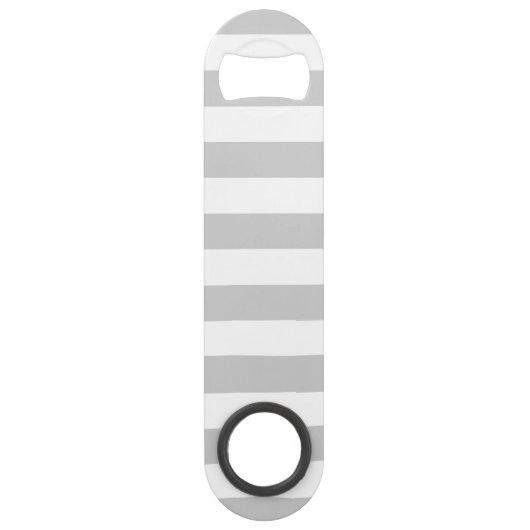Monogram grijze en Aqua Preppy Stripes Speed Flessenopener (Achterkant)