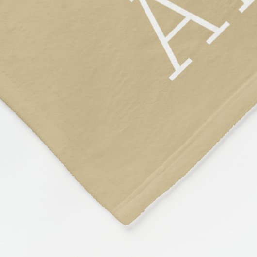 Monogram grijze en goudstrepen | bewerkbare kleure fleece deken (Hoek)