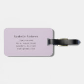 Monogram grijze en Lila strepen | bewerkbare kleur Bagagelabel (Achterkant horizontaal)