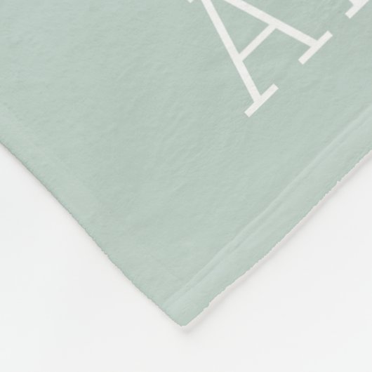 Monogram grijze en mint Stripes | bewerkbare kleur Fleece Deken (Hoek)