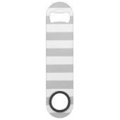 Monogram grijze en Navy Preppy Stripes Speed Flessenopener (Achterkant)