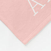 Monogram grijze en roze strepen | bewerkbare kleur fleece deken (Hoek)