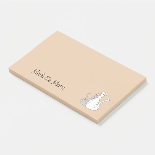 Monogram grijze en witte tablet Kitty Cats Post-it® Notes (Schuin)