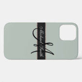 Monogram grijze kleurenachtergrond Case-Mate iPhone case (Achterkant (horizontaal))