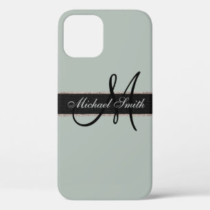 Monogram grijze kleurenachtergrond Case-Mate iPhone case
