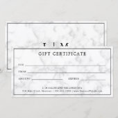 Monogram Grijze marmer Business Cadeaubon (Voorkant / Achterkant)