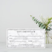Monogram Grijze marmer Business Cadeaubon (Staand voorkant)
