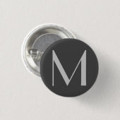 Monogram Grijze Modern Voeg Jouw naam Initiaal toe Ronde Button 3,2 Cm (Voorkant /achterkant)