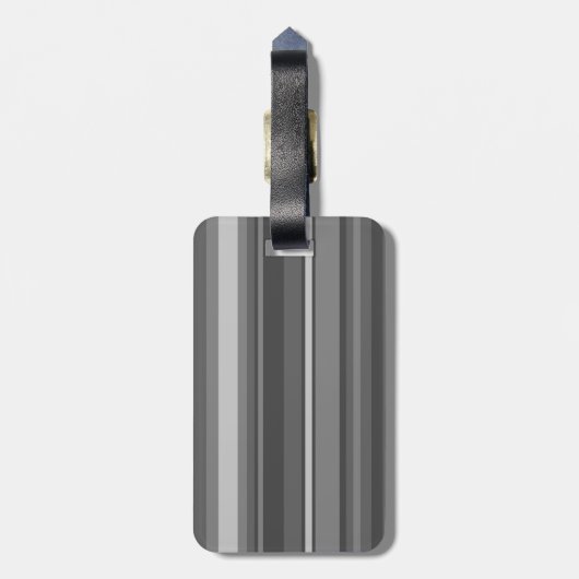 Monogram grijze strepen bagagelabel (Achterkant verticaal)