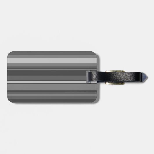 Monogram grijze strepen bagagelabel (Achterkant horizontaal)