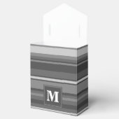 Monogram grijze strepen bedankdoosjes (Geopend)