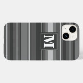 Monogram grijze strepen Case-Mate iPhone case (Achterkant (horizontaal))