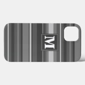Monogram grijze strepen Case-Mate iPhone hoesje (Achterkant (horizontaal))