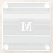 Monogram grijze strepen glazen onderzetter (Achterkant)