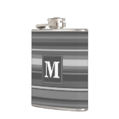 Monogram grijze strepen heupfles (Links)