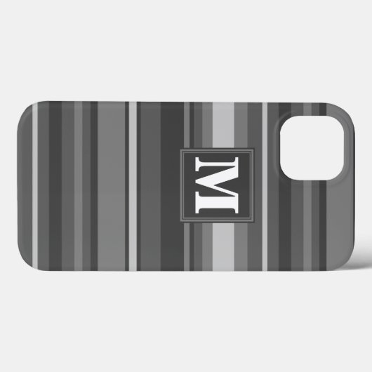 Monogram grijze strepen Hoesje-Mate iPhone draagta Case-Mate iPhone Case (Achterkant (horizontaal))